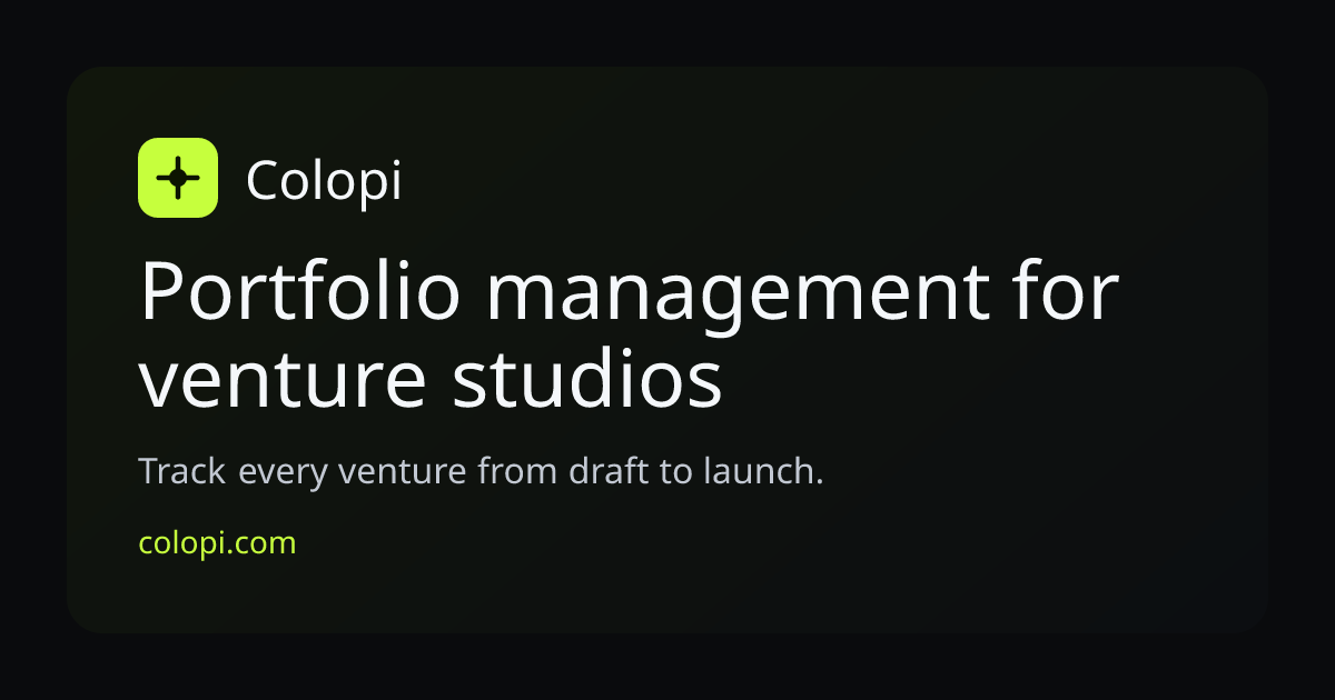 Venture Studio Software, Draft to Launch | Colopi